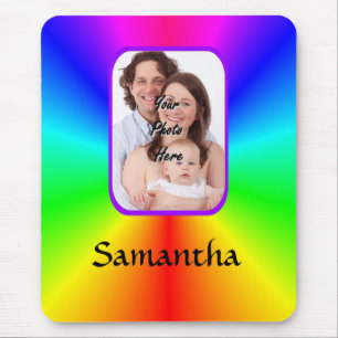 Colourful personalised photo background mouse mat