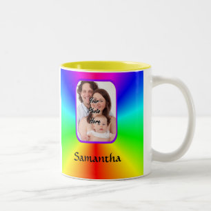 Colourful personalised photo background Two-Tone coffee mug