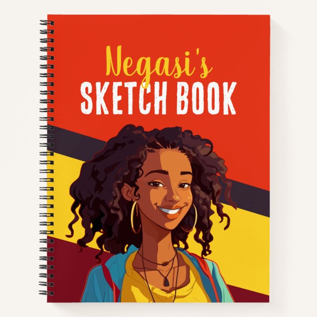 Colourful Personalised Teen Girl Sketch Book (Front)