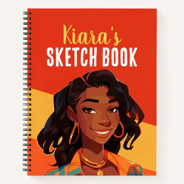 Colourful Personalised Teen Girl Sketch Book (Front)