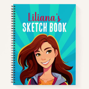 Colourful Personalised Teen Girl Sketch Book