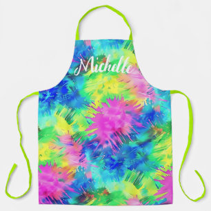 Colourful Personalised Tie Dye Apron