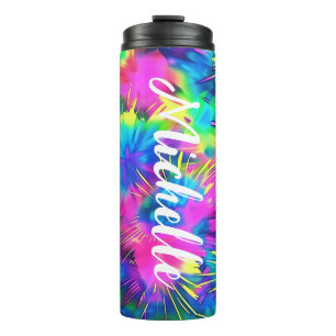 Colourful Personalised Tie Dye Thermal Tumbler