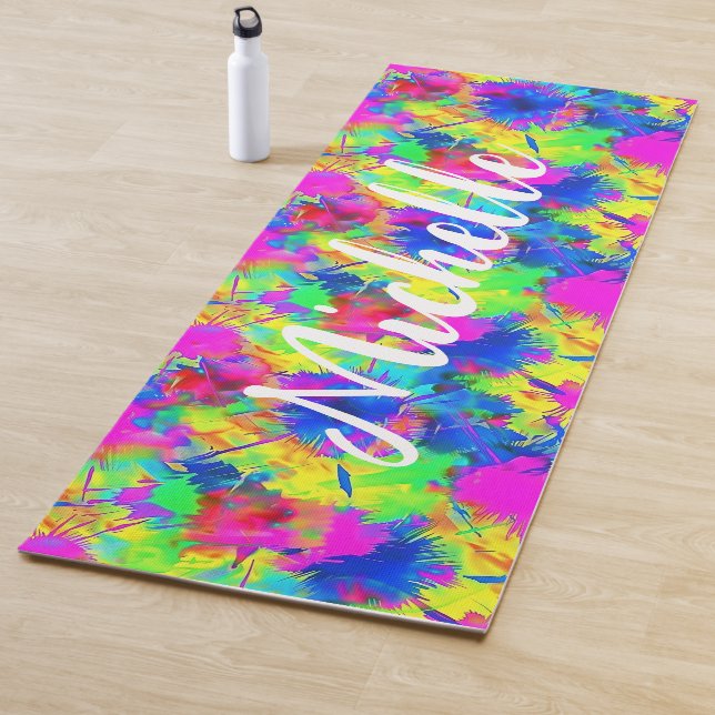 Colourful Personalised Tie Dye Yoga Mat (In Situ)