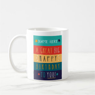 Colourful Personalised Typography Birthday Coffee Mug