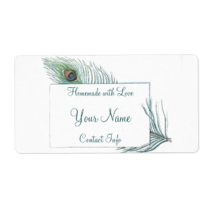 Colourful Personalised Vintage Peacock Feather