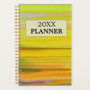 colourful personalised yellow and green planner