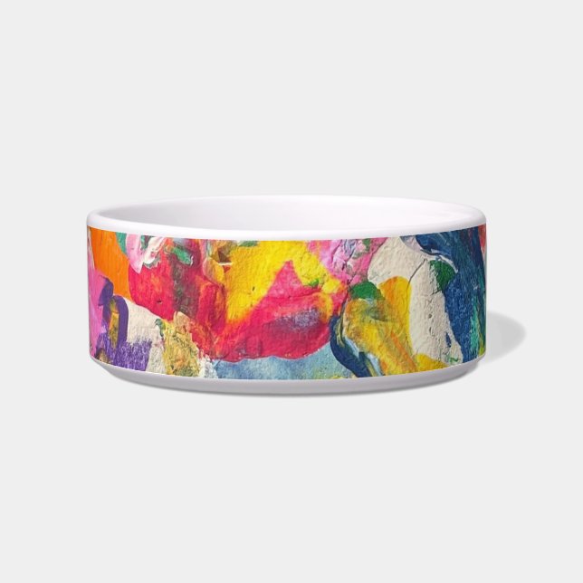 Colourful Pet Bowl Aesthetic Rainbow Cute Pet Dish (Front)