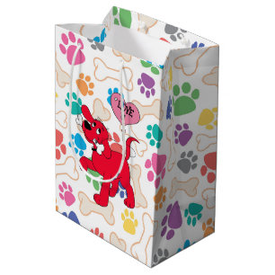 Colourful Pet Dog Paws  Medium Gift Bag