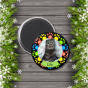 Colourful Pet Paw Prints Custom Magnet