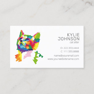 Colourful Pet Services   Cat Sitter Business Card
