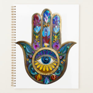 Colourful Petals Leaves Hamsa Sapphire Third Eye Planner