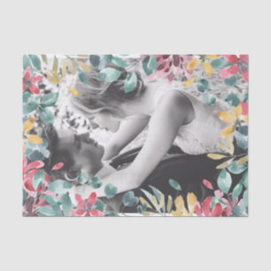 Colourful Petals Leaves Overlay Add Your Own Photo Tissue Paper