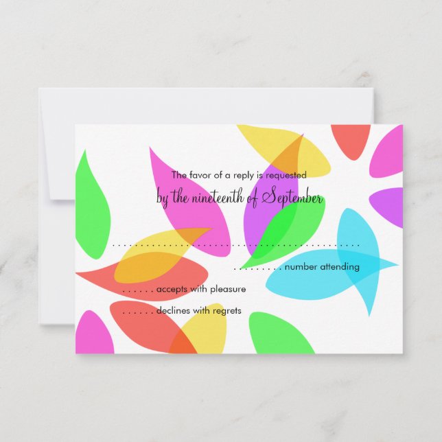 Colourful Petals Response Card (Back)