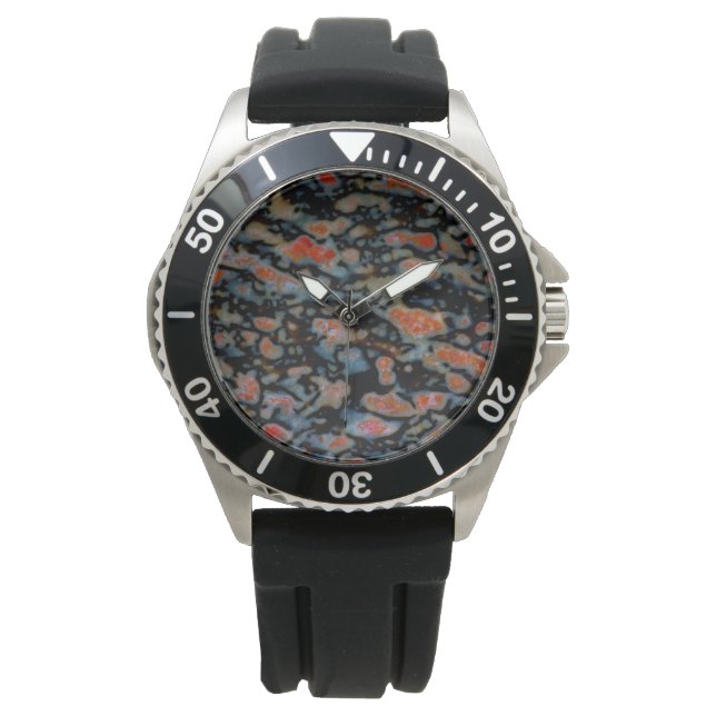 Colourful Petrified Dinosaur Bone Watch (Front)