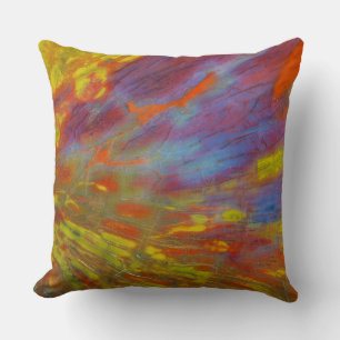 Colourful Petrified Wood close-up Cushion