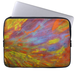 Colourful Petrified Wood close-up Laptop Sleeve