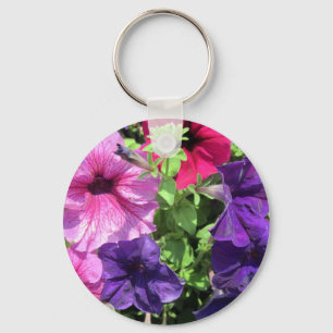 Colourful Petunias Key Ring