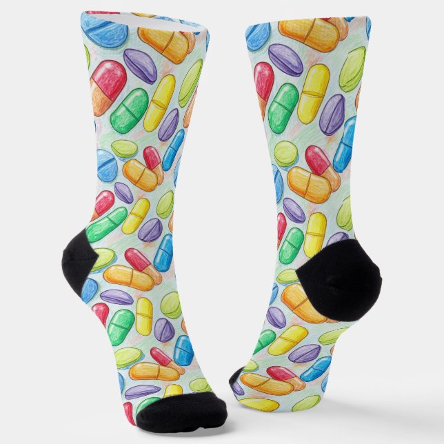 Colourful Pharmacy Socks CPhT  (Angled)
