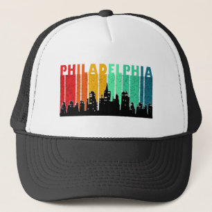 Colourful Philadelphia Retro Sunset Cityscape Trucker Hat