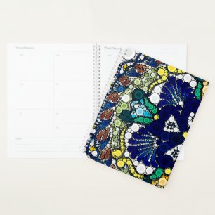 colourful photo art mexican talavera pottery blue planner