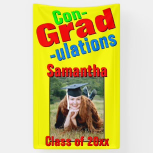 Colourful Photo Congratulations Graduation Party Banner