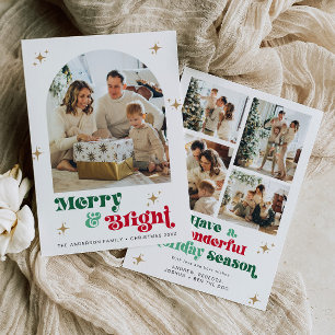 Colourful Photo Holiday Card Boho Christmas Bright
