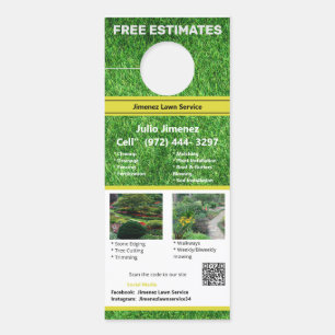 Colourful Photo Landscape Services QR Code Door Hanger