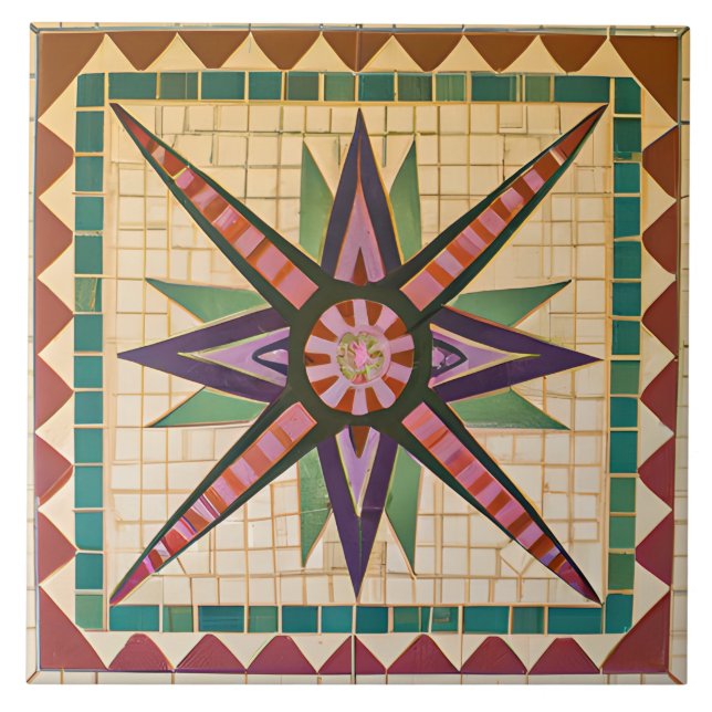 Colourful Photo Mexican Style Mosaic Tile (Front)