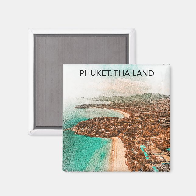 Colourful Phuket Thailand Coastline View Magnet (Front/Back)