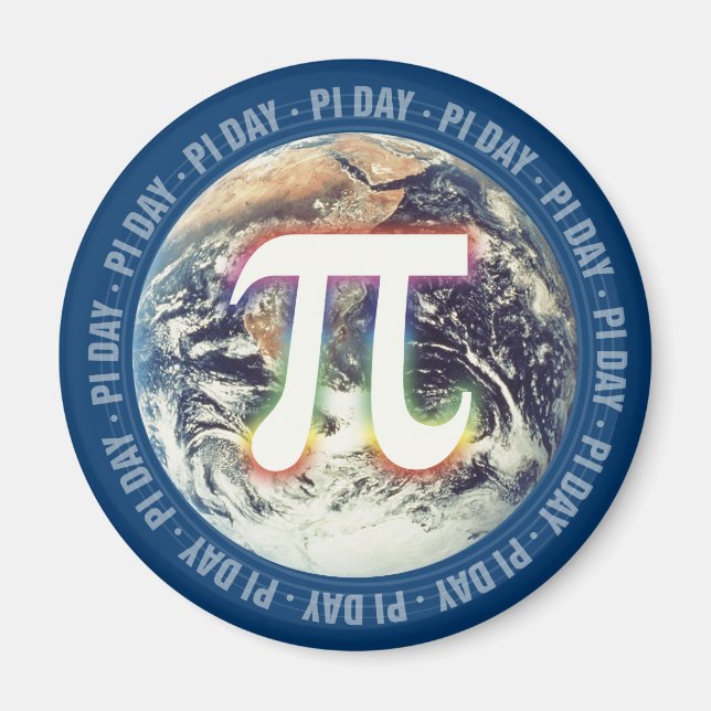 Colourful Pi Day on Earth - math magnet (Front)