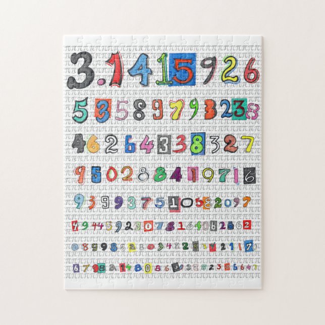 Colourful Pi Jigsaw Puzzle (Vertical)