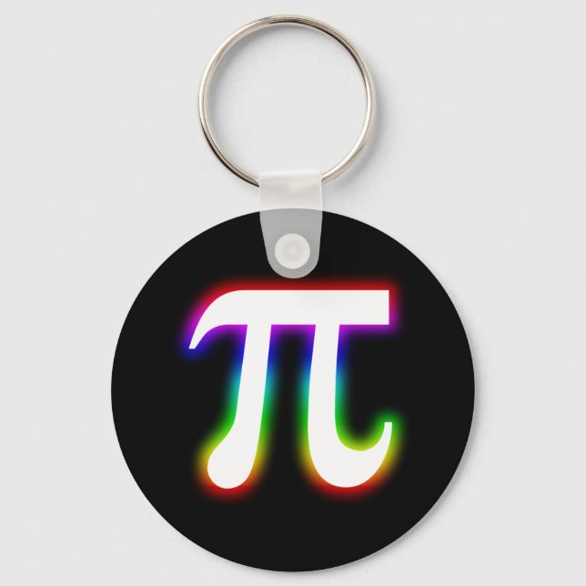 Colourful Pi Number | Math Key Ring (Front)