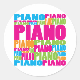 Colourful Piano Classic Round Sticker