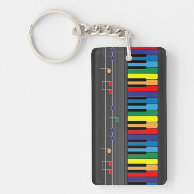 Colourful piano keyboard key ring (Front)