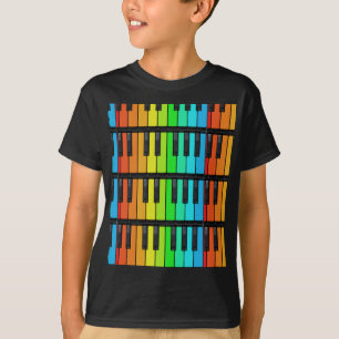 Colourful piano keys shirt