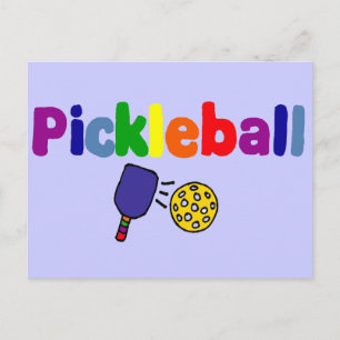 Colourful Pickleball Art Design Postcard