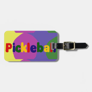 Colourful Pickleball Letters Art Design Luggage Tag