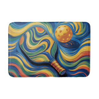 - Colourful Pickleball Paddle And Ball Bath Mat