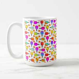 Colourful, Pickleball Paddles, Orange Pickleballs Coffee Mug