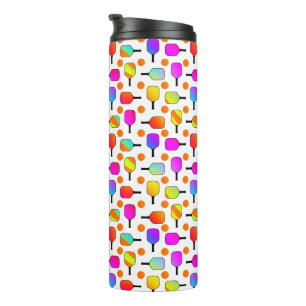 Colourful, Pickleball Paddles, Orange Pickleballs Thermal Tumbler