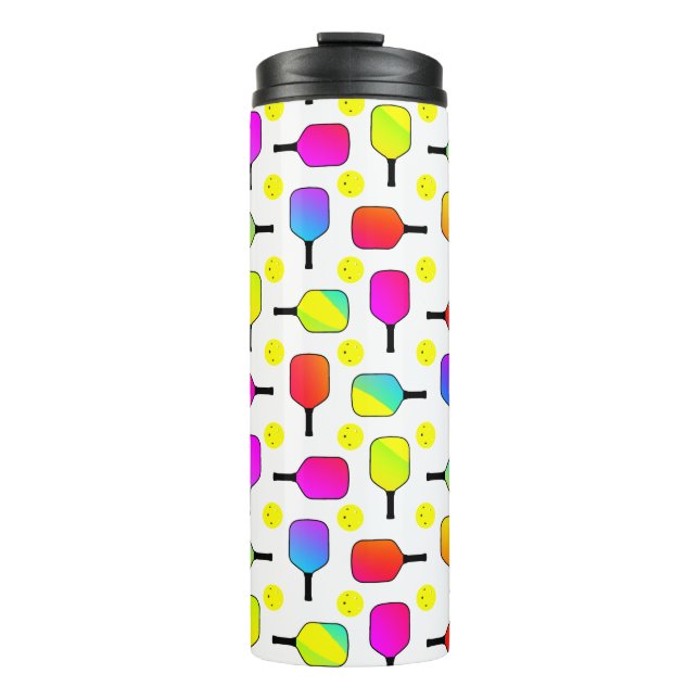Colourful, Pickleball Paddles, Yellow Ball Thermal Tumbler (Front)