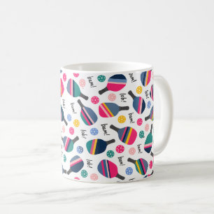 Colourful Pickleball Pattern Coffee Mug
