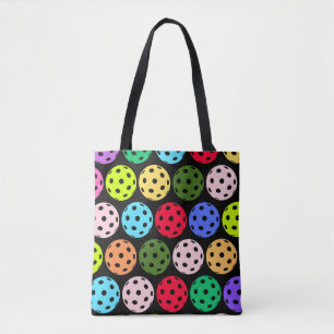 Colourful Pickleball Pattern Tote Bag
