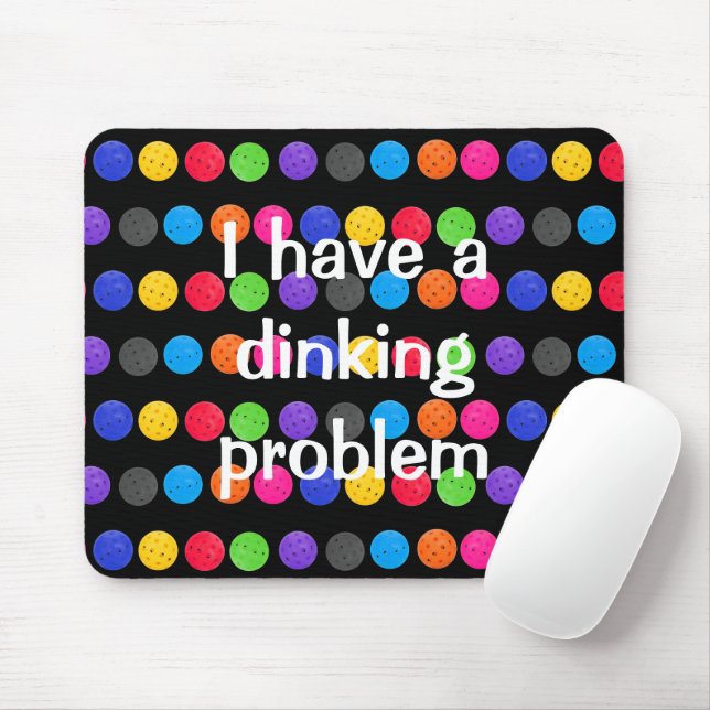 Colourful Pickleball with Funny Quote Mouse Mat (With Mouse)