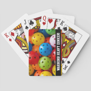 Colourful pickleballs, custom text Playing Cards
