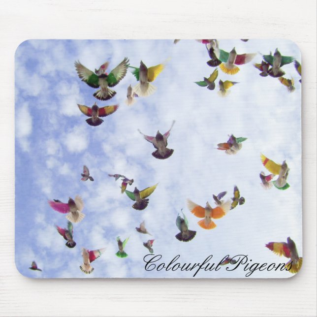 Colourful Pigeons Mouse Mat (Front)
