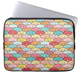 Colourful Pigs Funny And Cute Pattern Laptop Sleeve