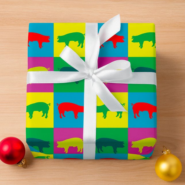 Colourful Pigs Wrapping Paper (Creator Uploaded)