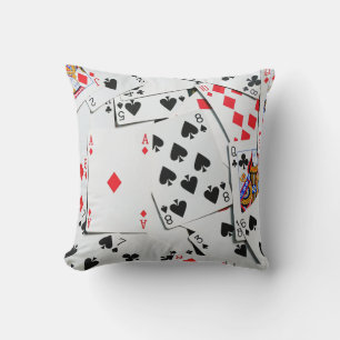 Colourful Pile of Poker Playing Cards Cushion